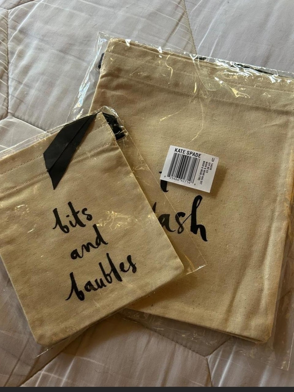 kate spade cream canvas 'bits and baubles' 3 Piece set